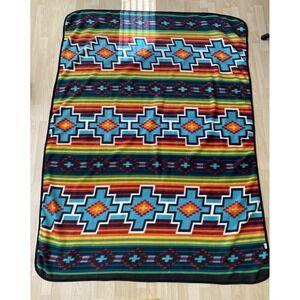 El Paso Saddle Blanket Co. Southwestern Blanket Throw Colorful 80" x 58"